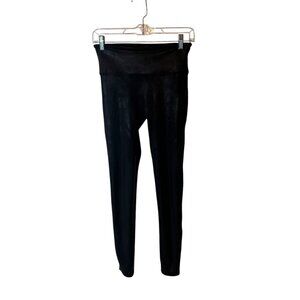 Spanx Black High-Waisted Faux Leather Leggings M